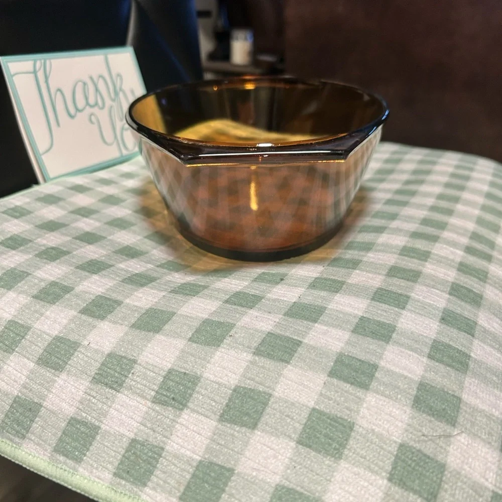 Vintage Arcopal France Amber Glass Casserole Dish